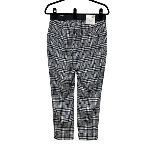 H&M Houndstooth Pants, Size 8, Pull-On Elastic Waist, Ankle Length, Pockets, NEW - Picture 3 of 12